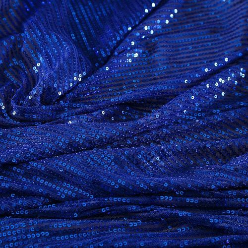 Пайетки на сетке 055-17907 васильковый