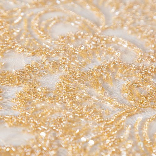 Шантильи с вышивкой и бисером 031-19785 золотистый