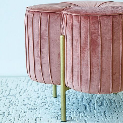 Пуф D 50 см H 48 см розовый "Клевер" 577428