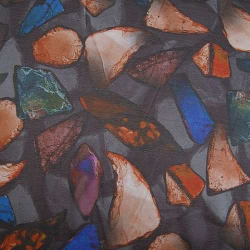 Шифон 068-17402 черный принтованный