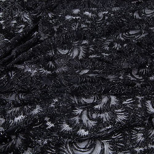 Шантильи с вышивкой и бисером 031-19788 черный