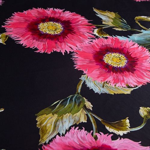 Поплин 063-19925 черный принтованный