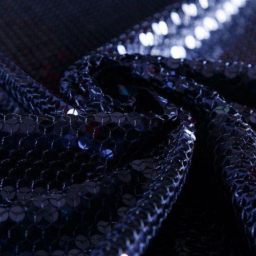Пайетки на трикотажной основе 055-16398 сапфировый