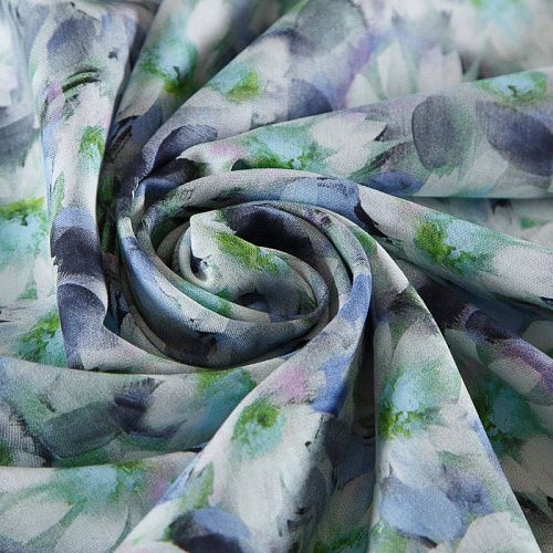 Штапель 069-177755 голубой принтованный