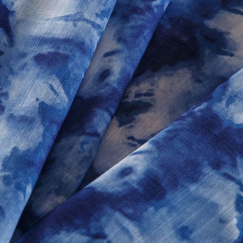 Лен искусственный 035-17443 бело-синий принтованный