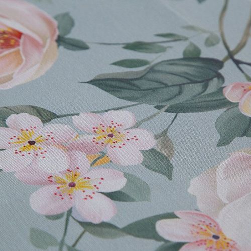 Ткань портьерная H-280 см 19-02-15869 мятно-бирюзовый принтованный