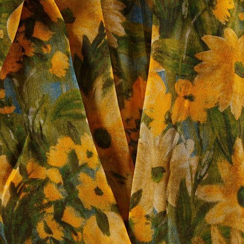 Вискоза 009-12184 зеленый принтованный