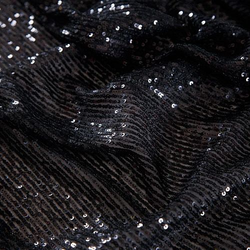 Пайетки на сетке 055-16472 черный