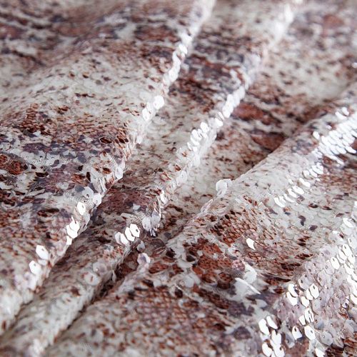 Пайетки на сетке 055-16470 молочный принтованный