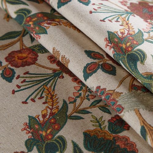 Ткань портьерная H-280 см 19-02-15874 экрю принтованный