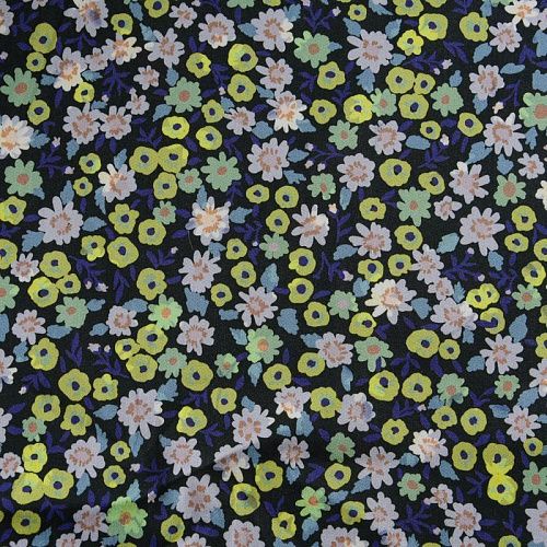 Коттон стрейч 063-12086 черный принтованный