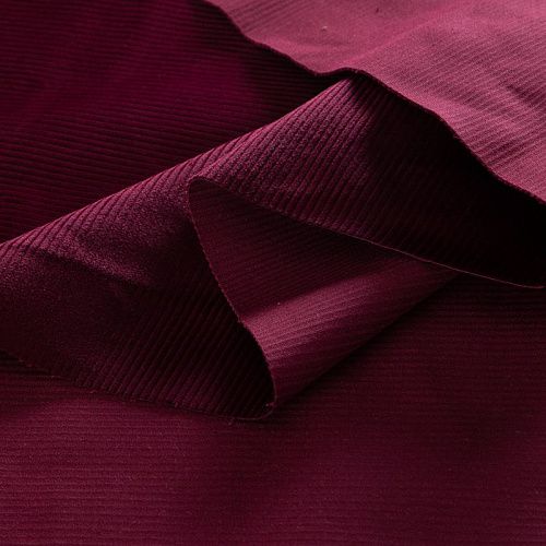 Вельвет стрейч 008-20768 темно-малиновый однотонный