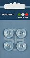 Пуговицы SANDRA 15 мм пластик 4 шт CARD124 голубой