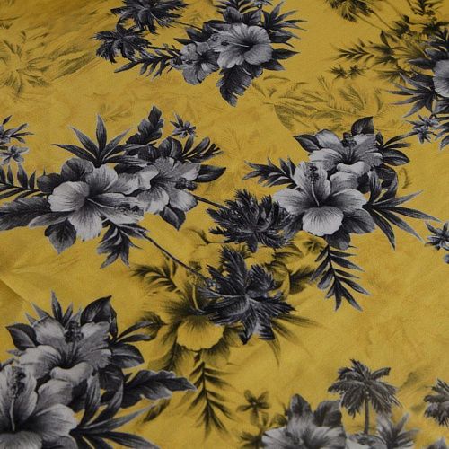 Батист 003-15050 желтый принтованный