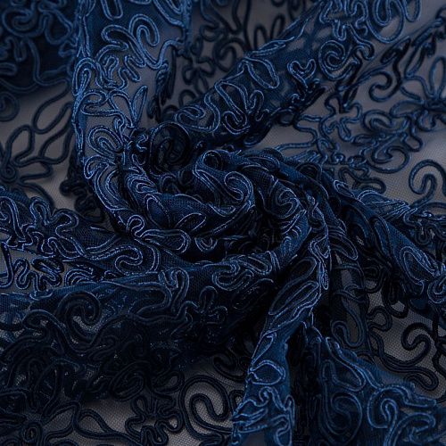 Вышивка на сетке Armani 050-19282 синий