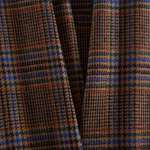 Ткань костюмная 025-14417 коричневый принтованный