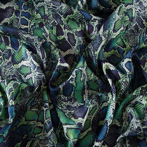 Шелк синтетический 065-13923 салатовый принтованный
