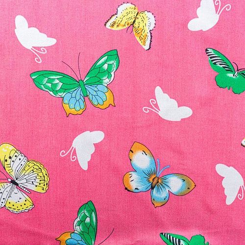 Штапель 069-01601 col.4 карминно-розовый принтованный