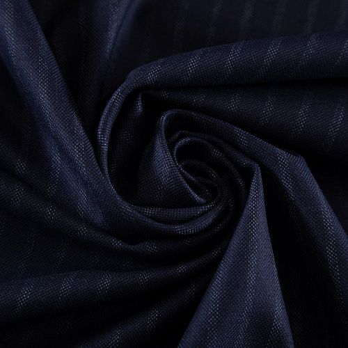 Ткань костюмная Eleventy 025-19323 темно-синий полоска