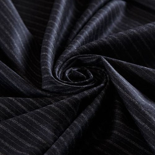 Ткань костюмная 025-14659 черный принтованный