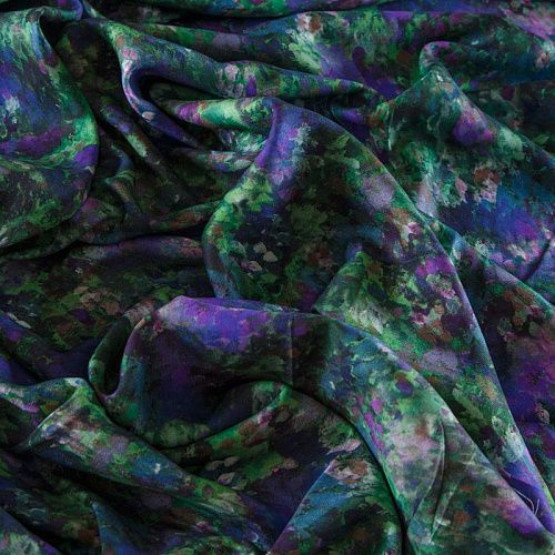 Твил-штапель 069-12248 зеленый принтованный