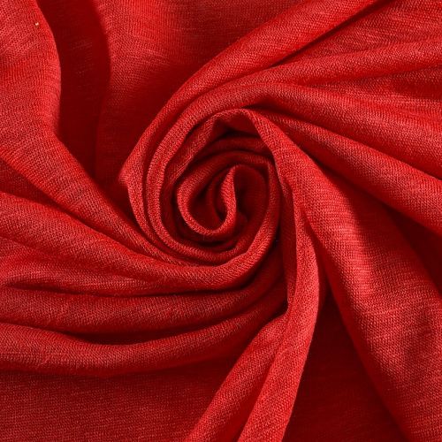 Трикотаж 056-11943 оранжево-красный однотонный