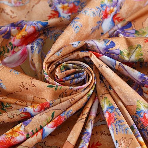 Лайкра 005-12447 бежевый принтованный