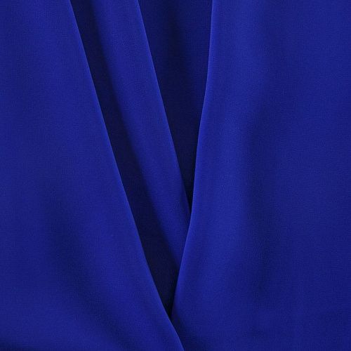 Креп стрейч 026-13126 синий электрик однотонный