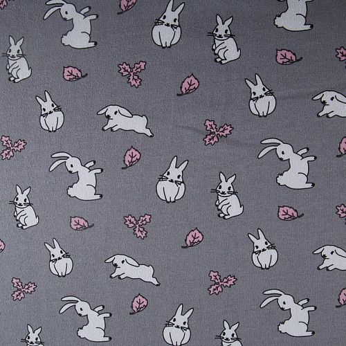 Футер 2-х нитка 062-14507 серый принтованный