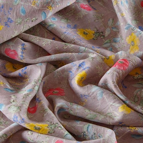 Штапель 069-13791 серо-розовый принтованный