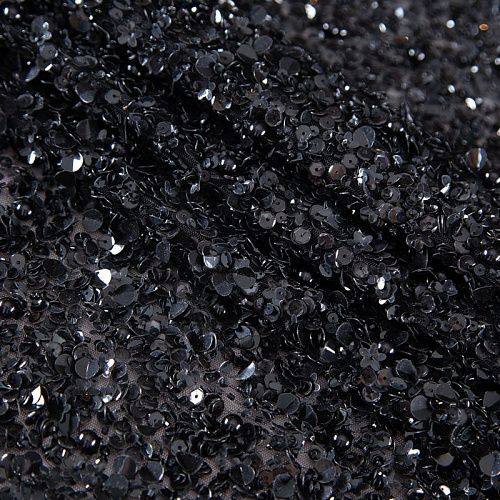 Сетка с пайетками и пером 050-19782 черный