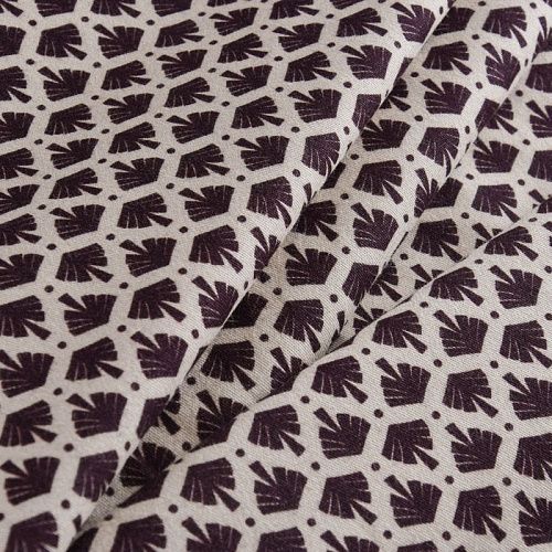 Коттон стрейч 063-12070 молочный принтованный