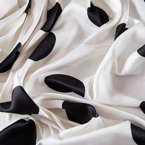 Шелк синтетический 065-13794 белый принтованный
